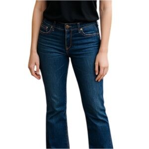 AMERICAN EAGLE Retro Slim Boot Jeans Blue Dark Wash Low Rise 5 Pocket 8 Short